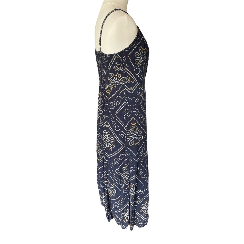 Urban Outfitters UO Kamaryn Tie Front Navy Blue Midi Dress Women’s Medium - Picture 7 of 15